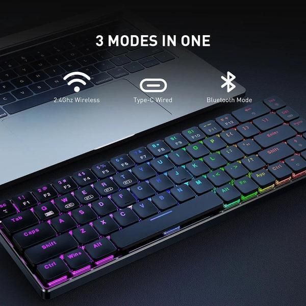 Беспроводная механическая клавиатура Onikuma G-19 с RGB подсветкой и Bluetooth для ПК и ноутбука Черный 4374877 фото
