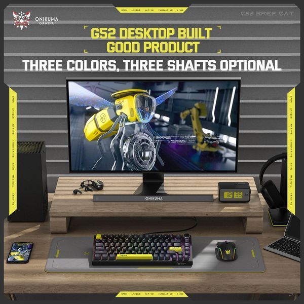 Беспроводная игровая механическая клавиатура ONIKUMA G-44 Pro с RGB подсветкой, Bluetooth / 2.4GHz / кабель, геймерская клавиатура для ПК и игр  4743877 фото