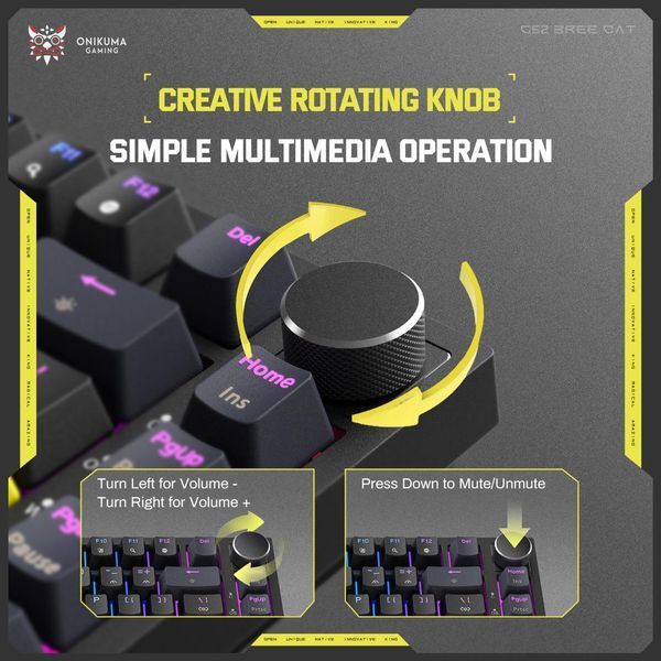 Беспроводная игровая механическая клавиатура ONIKUMA G-44 Pro с RGB подсветкой, Bluetooth / 2.4GHz / кабель, геймерская клавиатура для ПК и игр  4743877 фото